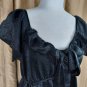 Perception Black Tie Neck Button Down Top Size L