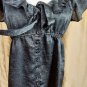 Perception Black Tie Neck Button Down Top Size L
