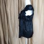 Perception Black Tie Neck Button Down Top Size L