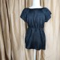 Perception Black Tie Neck Button Down Top Size L