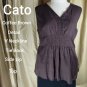 Cato Coffee Brown Detail V Neckline Side Zip Top Size 22/24W,