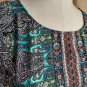 Cato Black & Blue Print Long Sleeves Detail Blouse Size 18/20W