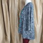 Cato Black & Blue Print Long Sleeves Detail Blouse Size 18/20W