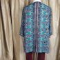 Cato Black & Blue Print Long Sleeves Detail Blouse Size 18/20W