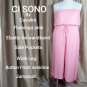 CI Sono Flamingo Pink Button Front Pockets  Wide Leg Jumpsuit Size XL