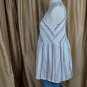 Lime n Chilli White Striped Cotton Sleeveless Tunic Top Size L