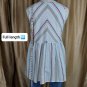 Lime n Chilli White Striped Cotton Sleeveless Tunic Top Size L