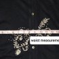 Vintage Mciland Black & Beige Embroidered Lightweight Button Cardigan Size M