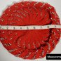 Handmade Red Knitted Beret With Silver Beading