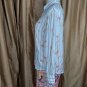 a.n.d ea w y White Striped Floral Upper Pocket Button Down Top Size XL