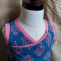 Tea Collection Blue & Pink Print 100% Cotton Detail Top Size 18-24 Mos.