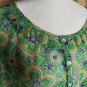 Joe Fresh Green & Yellow Print Button Neck Sheer Top Size M