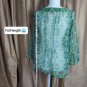 Joe Fresh Green & Yellow Print Button Neck Sheer Top Size M