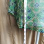 Joe Fresh Green & Yellow Print Button Neck Sheer Top Size M