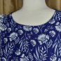 Universal Threads Blue And White Floral Print Ruffled Detail Top Size M