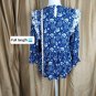 Universal Threads Blue And White Floral Print Ruffled Detail Top Size M