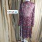 Sigrid Olsen Berry Pink & Brown Printed Blouse & Skirt Size 10