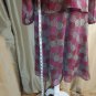 Sigrid Olsen Berry Pink & Brown Printed Blouse & Skirt Size 10
