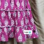 Tea Collection Pink & White Print 100% Cotton Ruffled Hem Top Size 12-24 Mos.