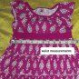 Tea Collection Pink & White Print 100% Cotton Ruffled Hem Top Size 12-24 Mos.