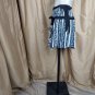 Cinq A Sept 100% Silk Navy Blue & White Floral Print Detail Side Splits Side Zip