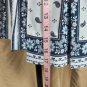 Cinq A Sept 100% Silk Navy Blue & White Floral Print Detail Side Splits Side Zip