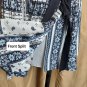 Cinq A Sept 100% Silk Navy Blue & White Floral Print Detail Side Splits Side Zip