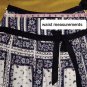 Cinq A Sept 100% Silk Navy Blue & White Floral Print Detail Side Splits Side Zip