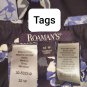 Roman's Navyblue Cotton Blend Floral Print Button Down Top Size 32W
