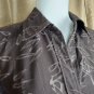 Bamboo Traders Linen Blend Sheer Print Button Down Top Size M