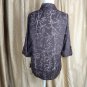 Bamboo Traders Linen Blend Sheer Print Button Down Top Size M
