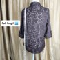 Bamboo Traders Linen Blend Sheer Print Button Down Top Size M