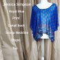 Jessica Simpson Royal Blue Print Sheer Drape Top Size XS