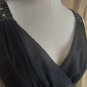 R&M Richards Black Sparkle Detail Sheer Overlay Dress Size 14