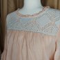 Loft Outlet Peach And White Lace Detail Ruffled Sleeves Top Size M