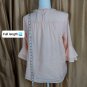 Loft Outlet Peach And White Lace Detail Ruffled Sleeves Top Size M