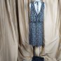 Ann Taylor LOFT Green Pink Floral Print Double V neckline Elastic Waist Dress...