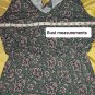 Ann Taylor LOFT Green Pink Floral Print Double V neckline Elastic Waist Dress...