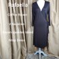 Rafaella Brown V Neckline Long Sleeve Wrap Dress Size S