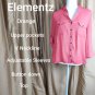 Elementz Orange V Neckline Adjustable Sleeves Button Down Top Size PL