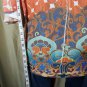 New Directions Peach & Blue Printed Side Scrunched Detail Top Size 3X