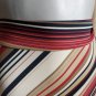 Vintage One Heart Beige & Red Striped Side Tie Closure Skirt Size M