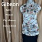 Gibson Ivory Print Button Down Detail Top Size S