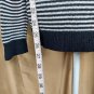 Loft Black & White Striped Scallop V Neckline Sweater Size M
