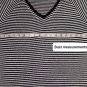 Loft Black & White Striped Scallop V Neckline Sweater Size M