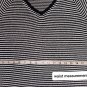 Loft Black & White Striped Scallop V Neckline Sweater Size M