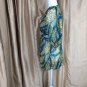 H&M Green & Blue Print V Neckline Tunic Top Size 6