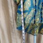 H&M Green & Blue Print V Neckline Tunic Top Size 6