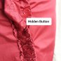 Talbots Red Ruffed Hidden Front Button down cotton Spandex Blend Skirt Size 6