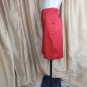 Talbots Red Ruffed Hidden Front Button down cotton Spandex Blend Skirt Size 6
